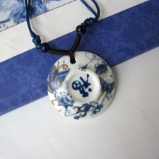 蝶恋花 福字瓷片项链 毛衣链