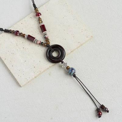 精编瓷珠项链CXL035